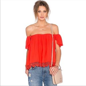 Lovers + Friends coral Life’s a beach top
